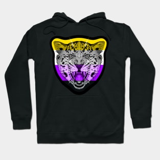 illustrated Jaguar PRIDE series Non binary pride flag Hoodie